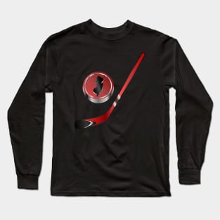 NHL - NJ  Red Stick Red Puck Long Sleeve T-Shirt